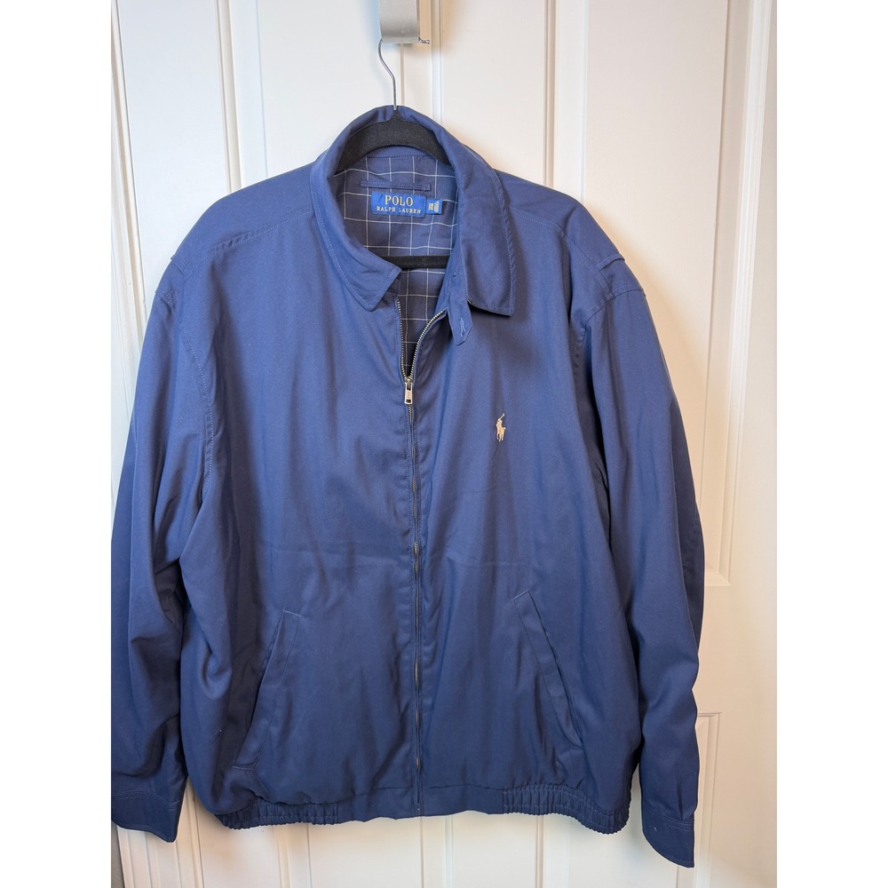 Polo Ralph Lauren Mens Bi-Swing Windbreaker Jacket Navy Blue 2XB Big & Tall